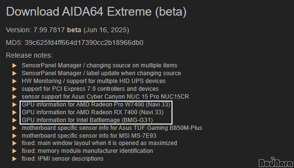 AIDA64, AMD 󵥿 RX 7400  BMG-G31  Ʈ